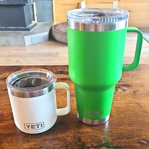 YETI Green and White Mug and Tumbler Duo